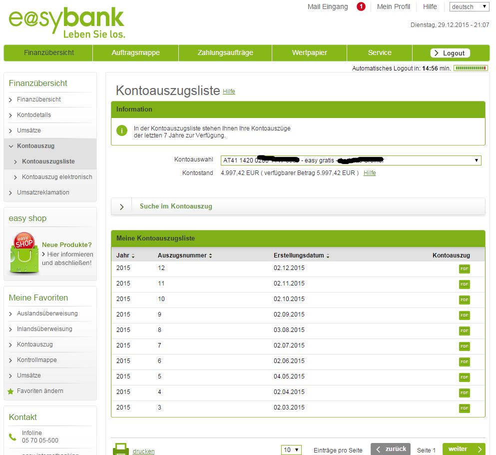 Сбербанк дистанционное банковское обслуживание. Easybank. Выписка Bank Austria.